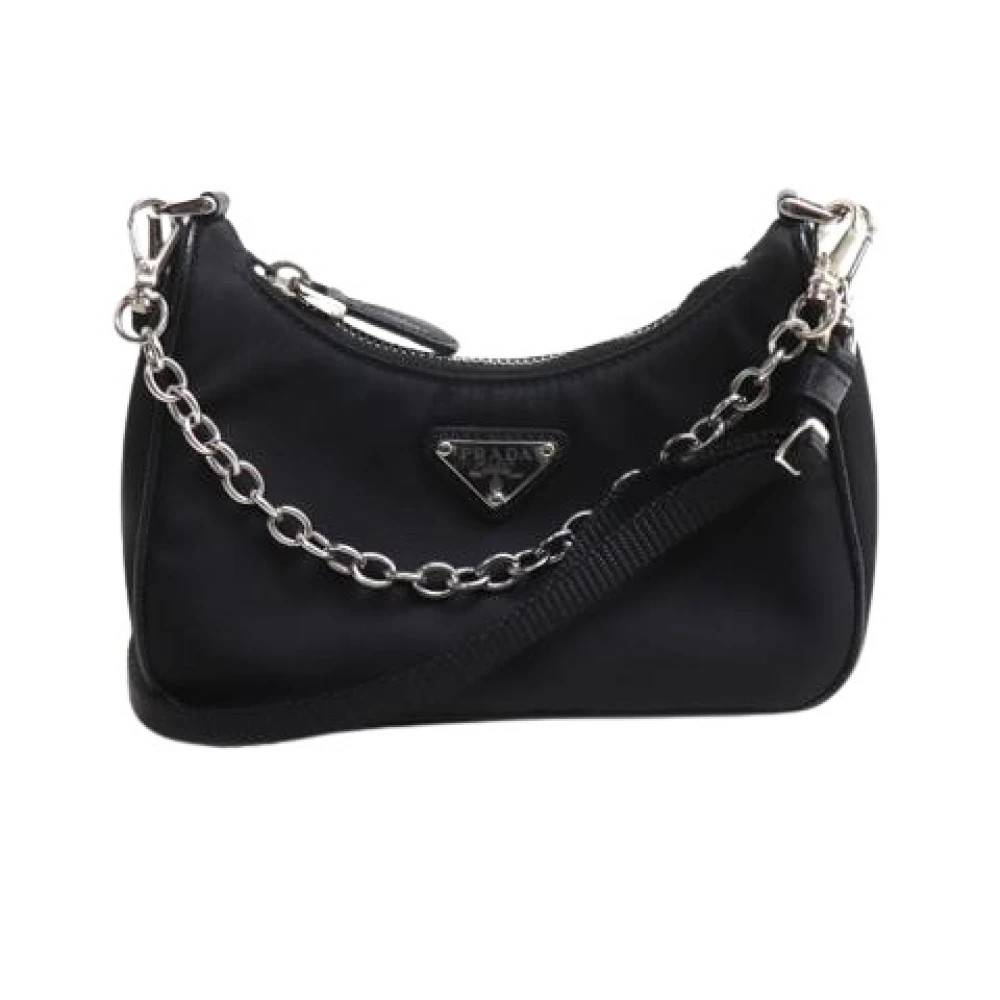 Prada Vintage Pre-owned Vintage Mini Skuldertaske - Vintage - Dame - Sort - ONE SIZE - Uld