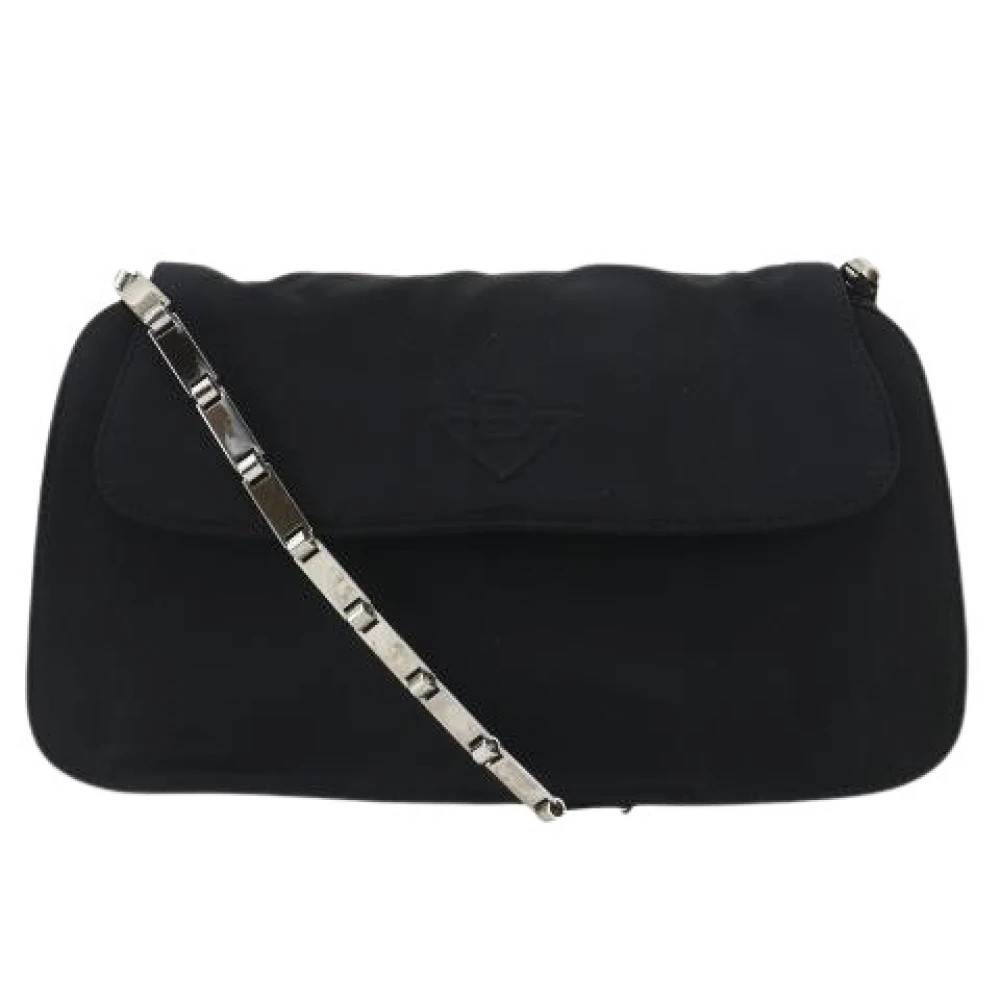 Bottega Veneta Vintage Pre-owned Chain Shoulder Nylon Skuldertaske - Vintage - Dame - Sort - ONE SIZE - Uld