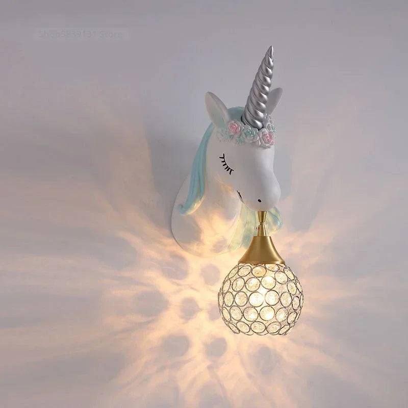 UnicornLicht – Lekfull Vägglampa för Barnrum - Blå Höger