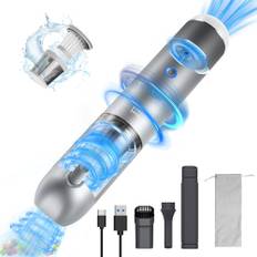 Minthouz Handstaubsauger Auto Staubsauger kabellos 17000Pa, 3-in-1 Autostaubsauger Schnurlos Wiederaufladbar 120W mit Gebläse & Licht, Tragbarer Handstaubsauger für Auto/Haus/Tastatur - Schwarz-grau