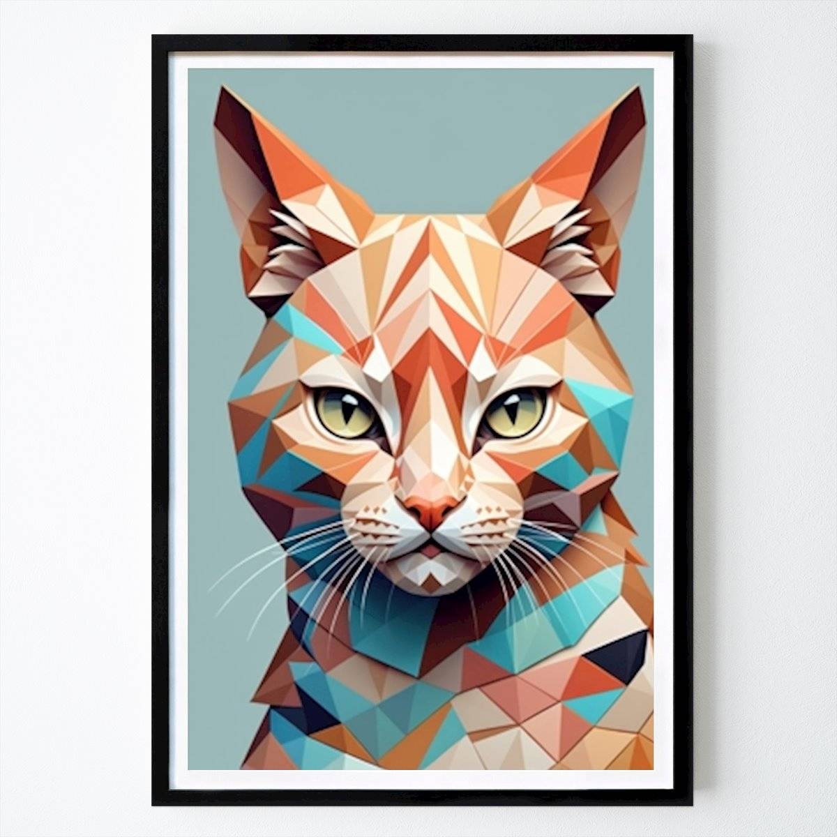 Abstrakt Poster: Geometrisk Low Poly Katt Portrai av Tikus lorek