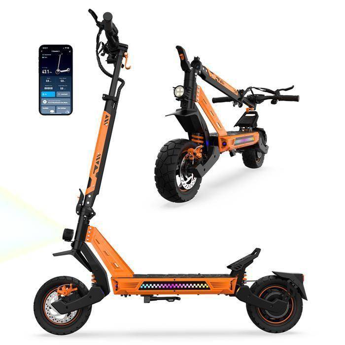 Elektrisk sparkcykel TUNO NT3Pro 1200W Med APP Maxhastighet. 50 km/h Räckvidd 40-50 km 48V15,6Ah Däck 10 tum 4 Lägen Hopfällbar
