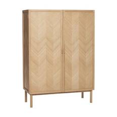 Hübsch - Herringbone Cabinet Medium - Skab - Oak - 100 x 42 x H140 cm