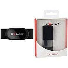 Polar H10 pulssensor – ANT+, Bluetooth – Vattenresistent Puls Sensor För Bröstband – Cykeldatorer, Sport och Smartklockor, Svart-Svart, M-XXL & Polar Soft Strap - extra bröstbälte - Svart M-XXL