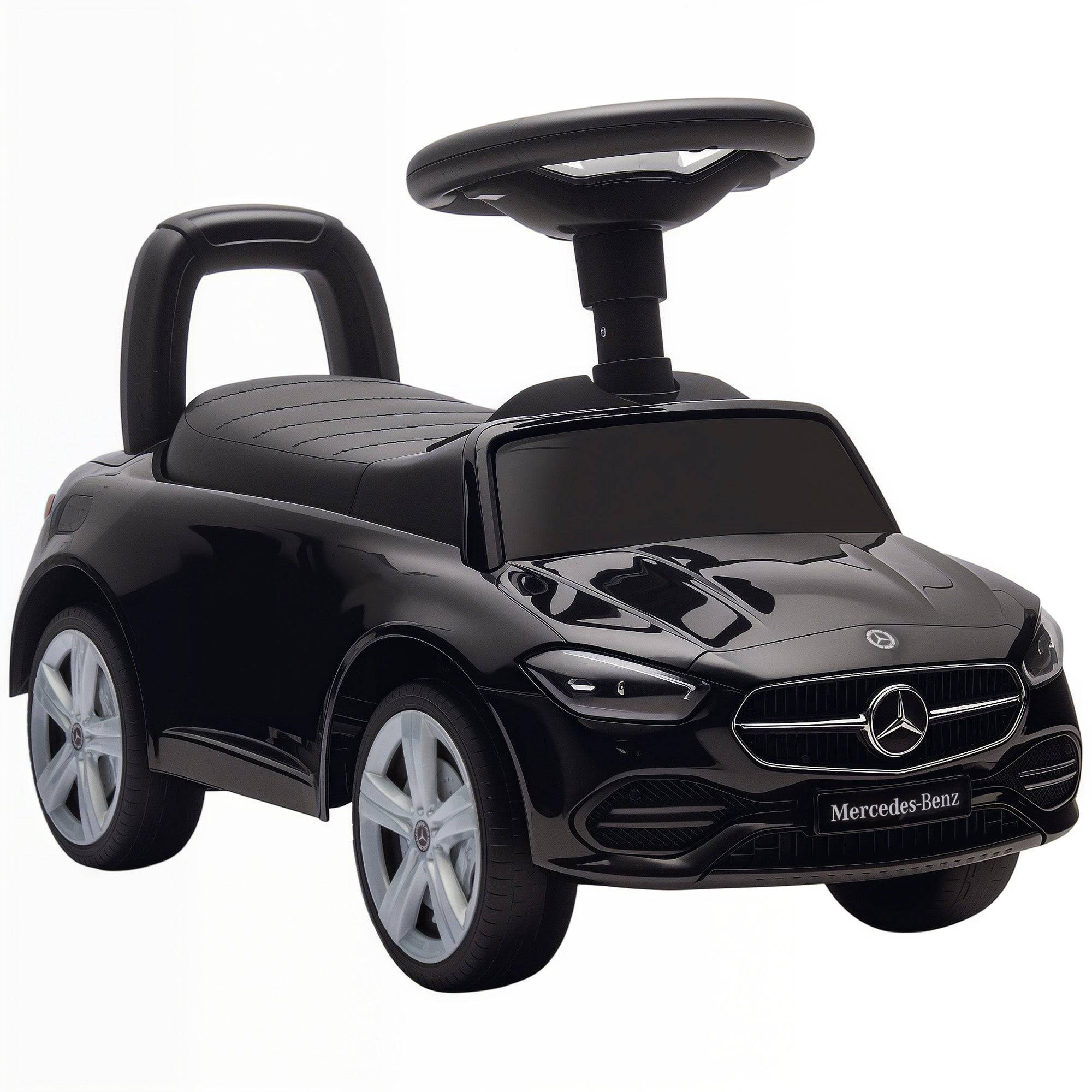 Mercedes-Benz C-Klasse kørestol med horn, motorlyde, opbevaringsplads, til børn 18-36 måneder, sort