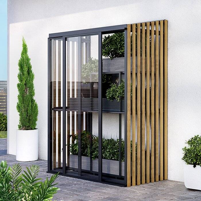 Mini Väggväxthus Accoya Fusion | Aluminium - Mini väggväxthus med Accoya-element