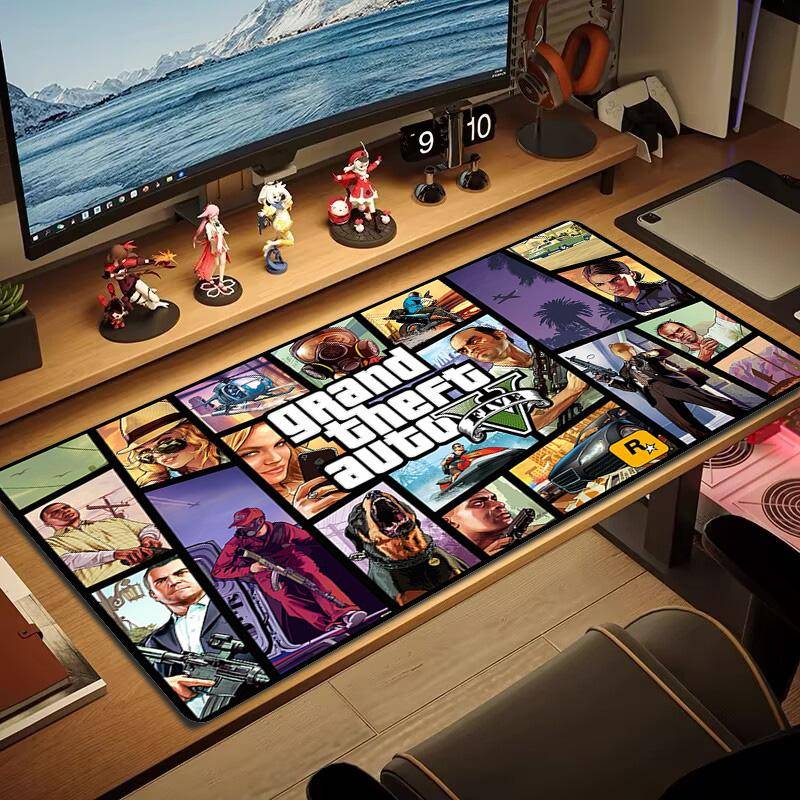 Gta Color Mouse Pad Large Gaming Table Cushion Non-slip Laptop Tablet Big Mousepad XXL Mat Mini PC Playmat With Lock edge
