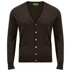 Alan Paine cardigan merinoull mörkbrun