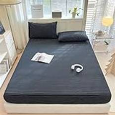 Påslakan i siden satin med örngott Röd Dubbel 1,5m säng,sängset Lättskött Mjukt påslakanset för vuxna sovrum 200 * 230cm 4ST