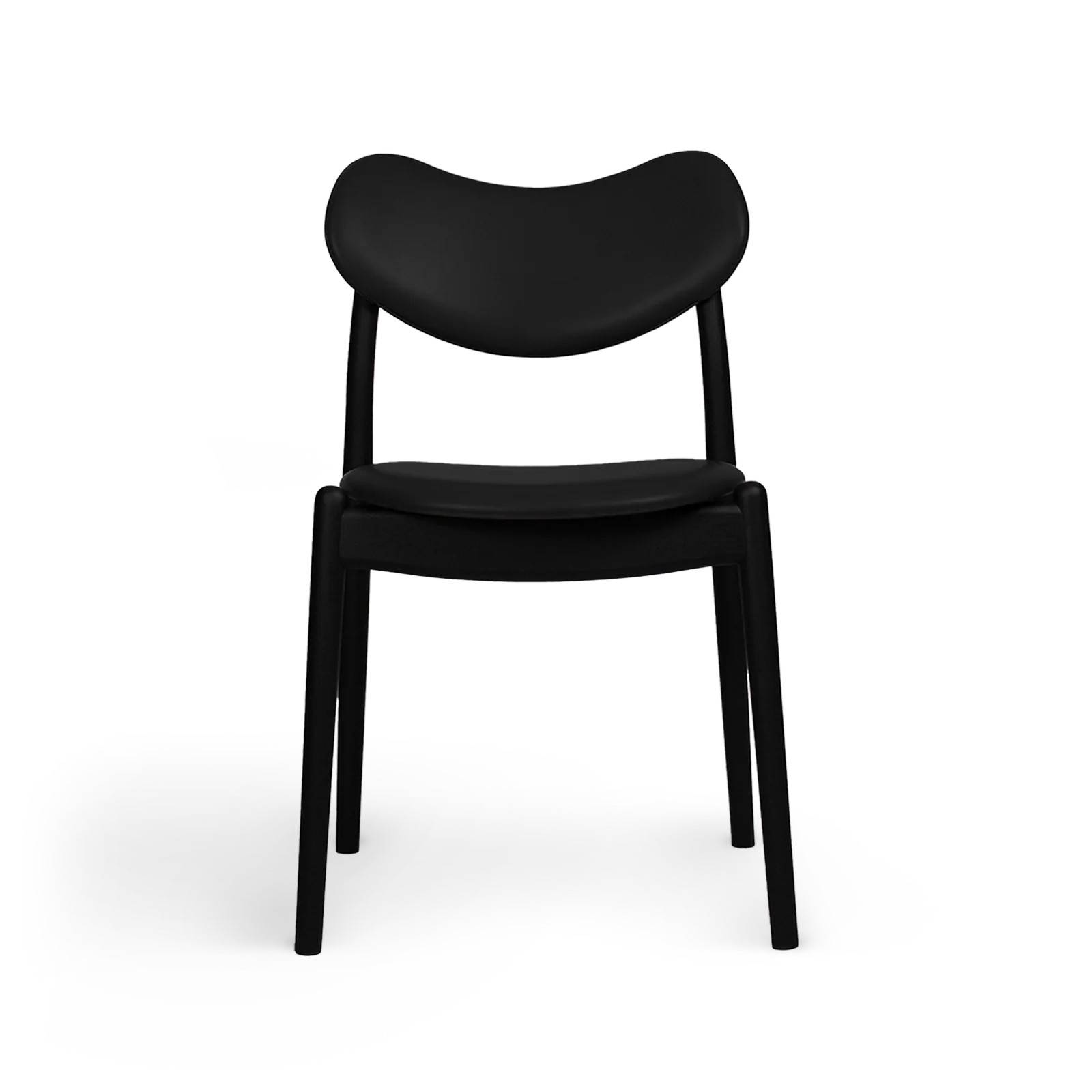 RO COLLECTION - Hybrid Spisebordsstol, Black/Exclusive Leather Black.