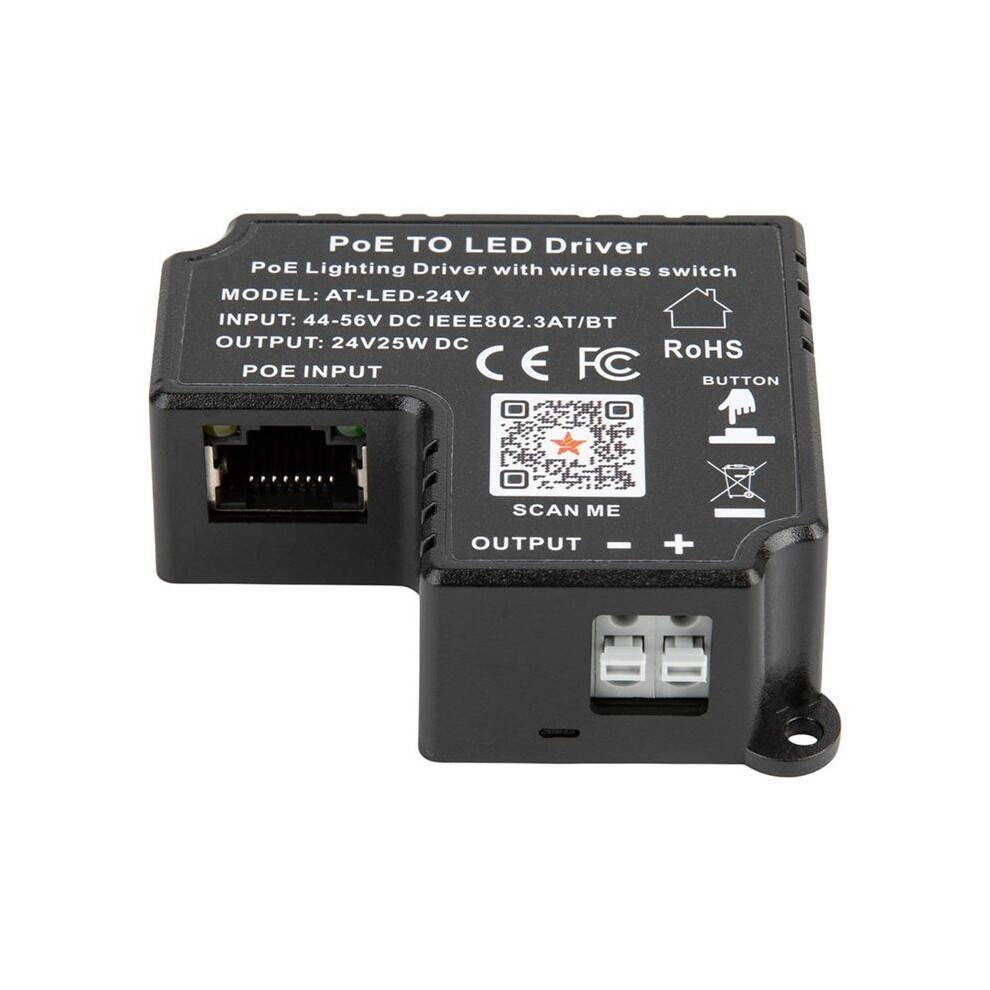 PoE Driver 24V LED Lighting Solution 802.3at Compliant Delivers to 25W for 24V LED Fixtures Wireless Control
