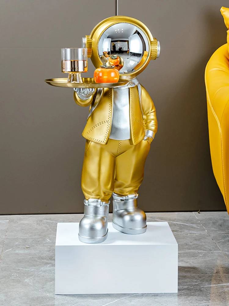 Home Decor Nordic Creativity Tray Astronauts Resin Statues Sculptures Living Room Decoration Large Figure Figurines Holiday Gift