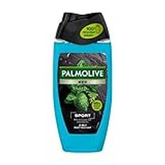 Palmolive Duschgel för män 3-i-1 – sport – med mynta och cederolja eterisk – 6-pack (6 x 250 ml)