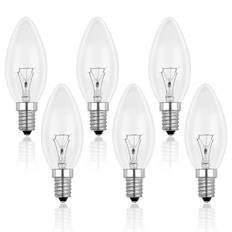 Glødepære med stearinlysform E14 60W 230V, E14 Flammepære, Dæmpbar varm hvid 2700K, 600LM, C35 Transparent pære, Til lysekrone, skrivebordslampe, Pa  (LGL)