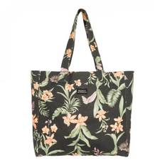 ROXY ANTI BAD VIBES TOTE BAG ANTHRACITE BIG FLOWERS