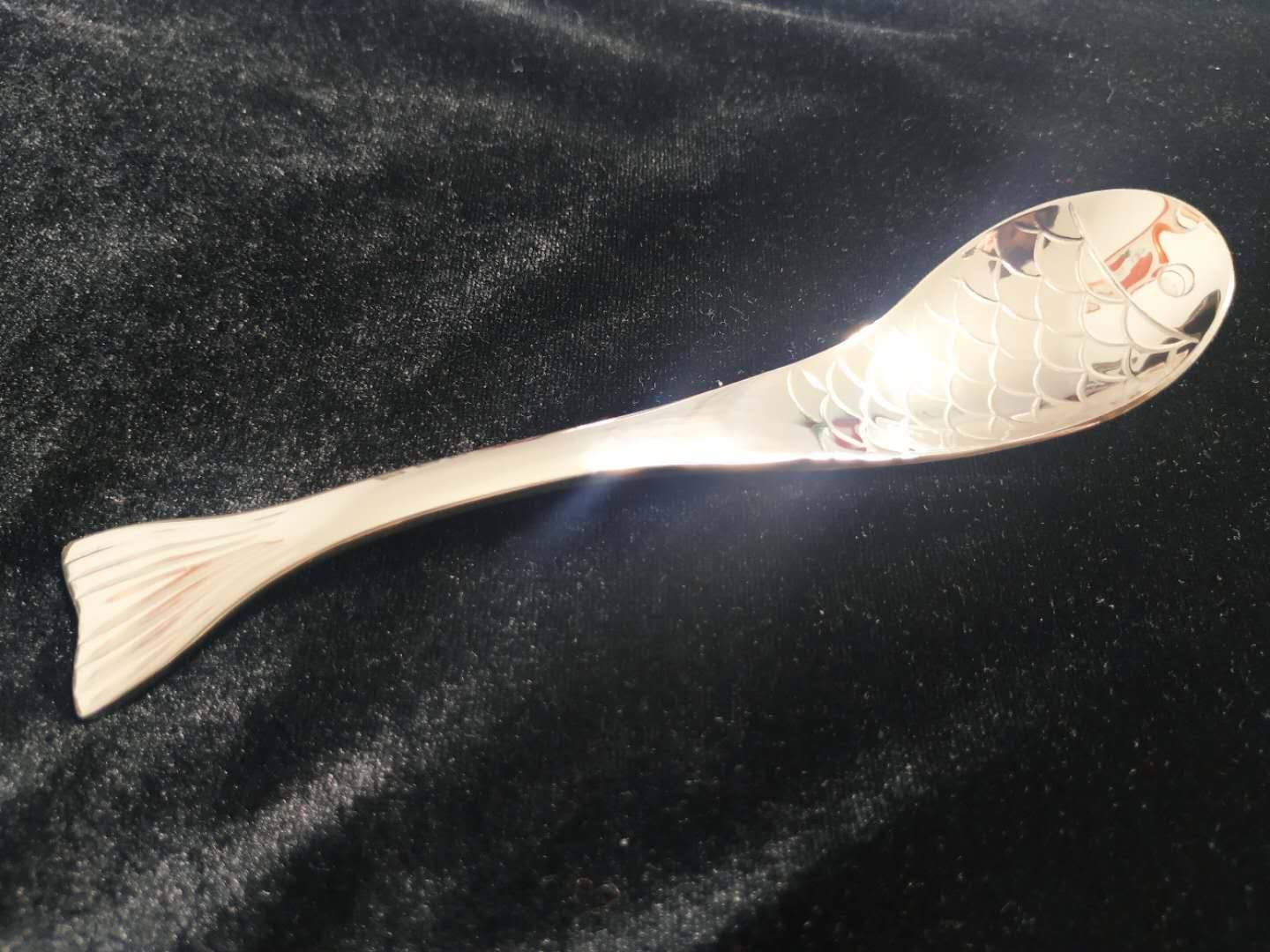 Rostfritt stål dessert tårta gelé ris middag soppa barn sked barns tecknade kök fisk skopa söt kök - Flisa / 13cm