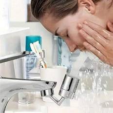 1/2 st kranmunstycke, 720 graders roterande kransamlare, justerbar diskbänksblandare, vattenbesparande förlängningsmunstycke för 0,87-0,94 tums kran m - Silver (1 förpackning,2 pack,Temperaturkontrollerad trefärgad kran (påse))