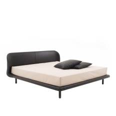 Cappellini - PegBed,MassiveFir/PoplarPlywood/MetalFrameStruct., Br: 224 cm, Fixed Fabric Cat. E, Master 4175, Wenge-Stained Ash Base Finish, Excl. Matress - Sängar - Nendo - Blå