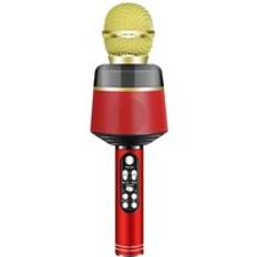 Trådlös bluetooth karaoke mikrofon högtalare ktv musikspelare sång inspelare handhållen kondensator mikrofon sång - Röd