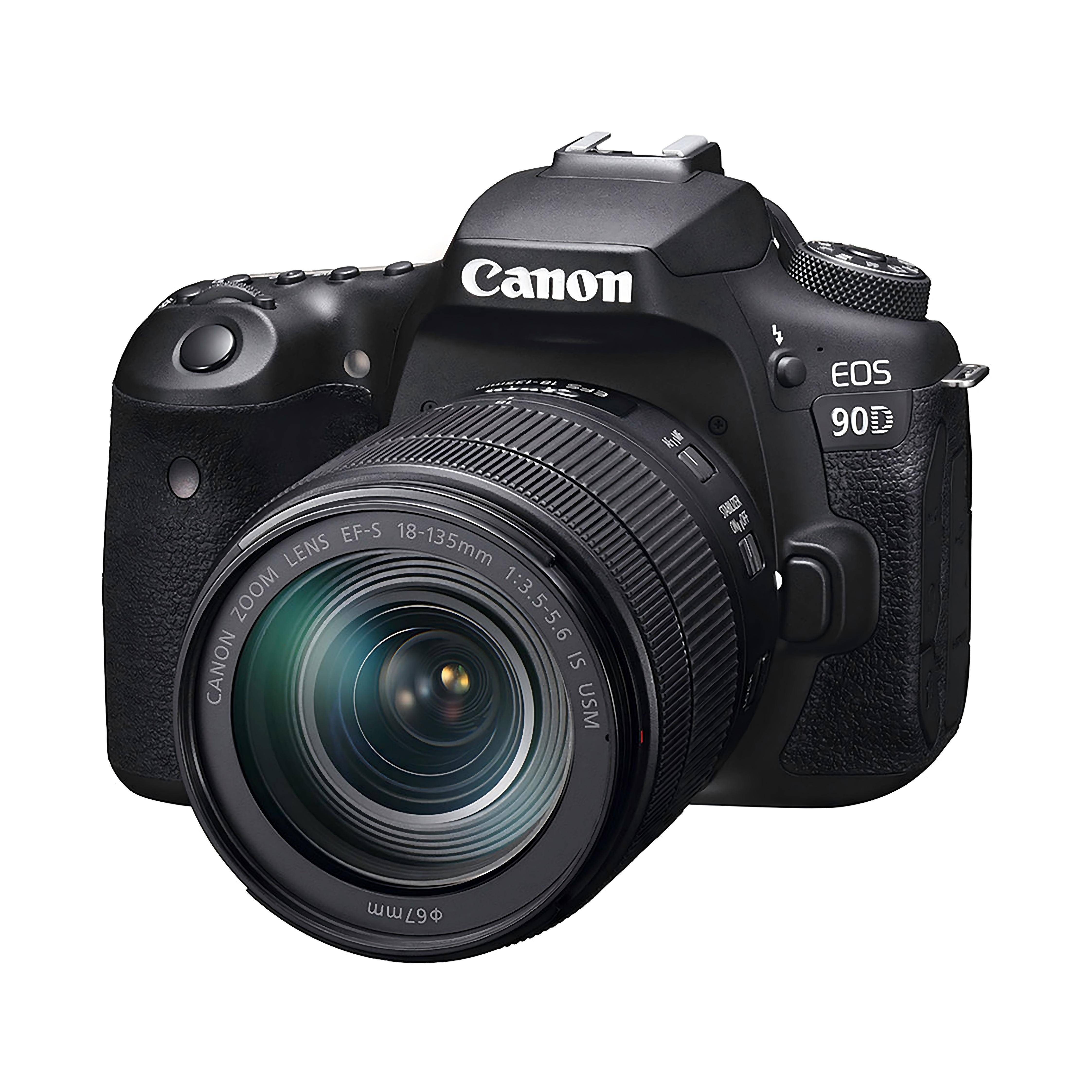 Canon EOS 90D Digital Systemkamera + EF-S 18-135mm f/3.5-5.6 IS USM Zoomobjektiv svart