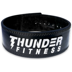 Thunder Fitness Lever Lyftarbälte Äkta Läder Träningsutrustning Black - Large