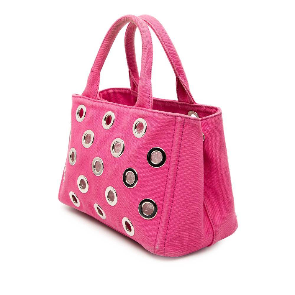 Prada Vintage Canapa Tote Stl. - Totebags Från Magasin - Pink (L 19cm x W 28cm x D 14cm)