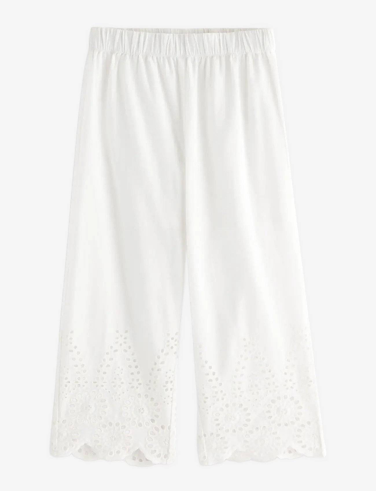 LINDEX Trousers With Broderie Anglaise | White | 122