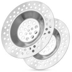 ECENCE 2x avloppsskydd Rostfritt stål 7cm / 2.76inch avloppssil, täcklock till avlopp, hårfångare för dusch, badkar, diskho