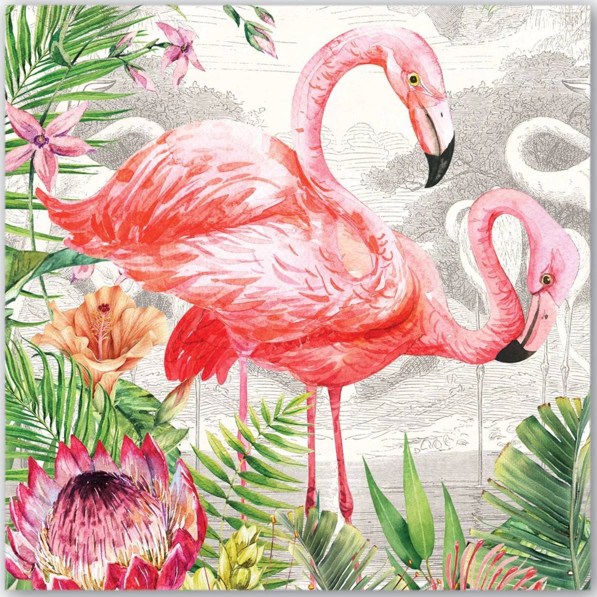 Kaffe servietter Flamingo - Luksus Papirservietter | Michel Design Works.