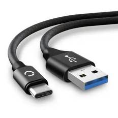 USB-kabel / datakabel för Logitech Craft / MX Master 3 / MX Keys / MX Anywhere 3 - 2m 3A USB-sladd Nylon Datakabel svart
