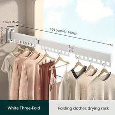 TEMU Space-saving Wall-mounted Clothes Drying Rack - Foldable & Extendable Aluminum Laundry Hanger
