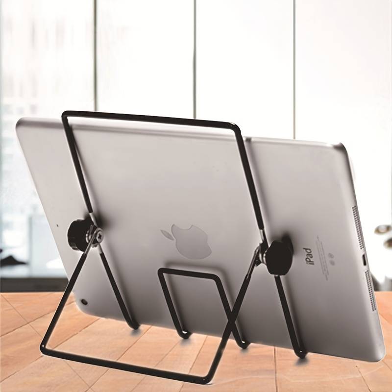 TEMU Adjustable Stainless Steel Tablet And Phone Stand, Portable Folding Floor Lazy Stand, Line Triangle Stand For Mobile Devices