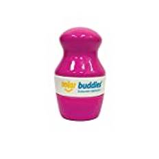 Single Solar Buddies Refillable Roll On Sponge Applicator For Kids, Adults, Families, Travel Size Holds 100ml Travel Friendly for Sunscreen, Suncream and Lotions (Full Pink)