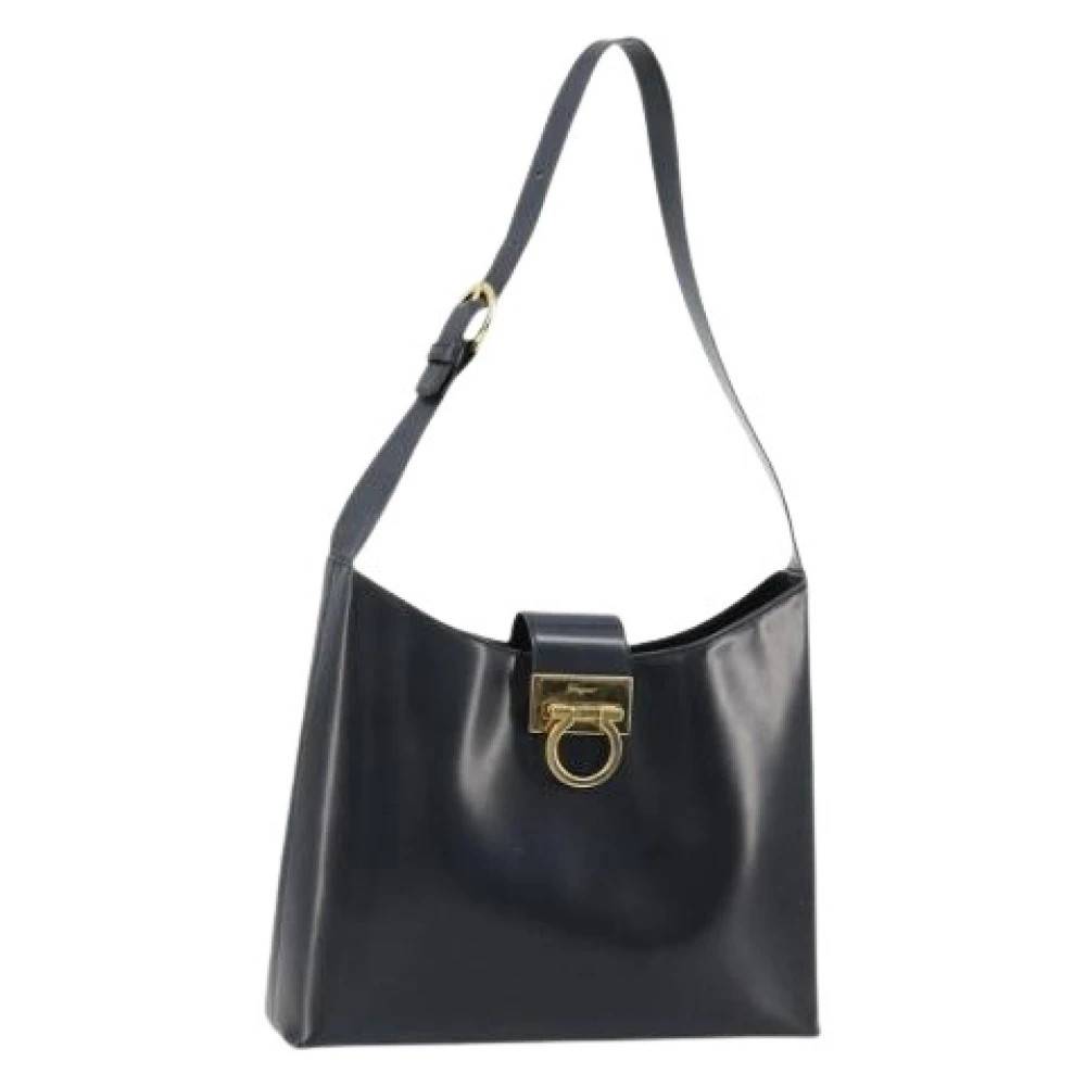 Salvatore Ferragamo Pre-owned Pre-owned Shoulder Bag - Vintage - Dame - Blå - ONE SIZE - Uld