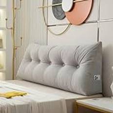 LIYGAOF Läskudde För Säng, Kudde Bäddryggkudde, Lång Kildyna, Hög Ryggdyna, Triangulär Ryggdyna, Kan Användas Som Sänggavel, Soffryggkudde(Gray,200 * 50 * 20cm)