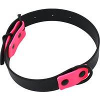 Heim halsband tvåfärgat och nitat, svart/rosa - 60 cm långt, 25 mm brett