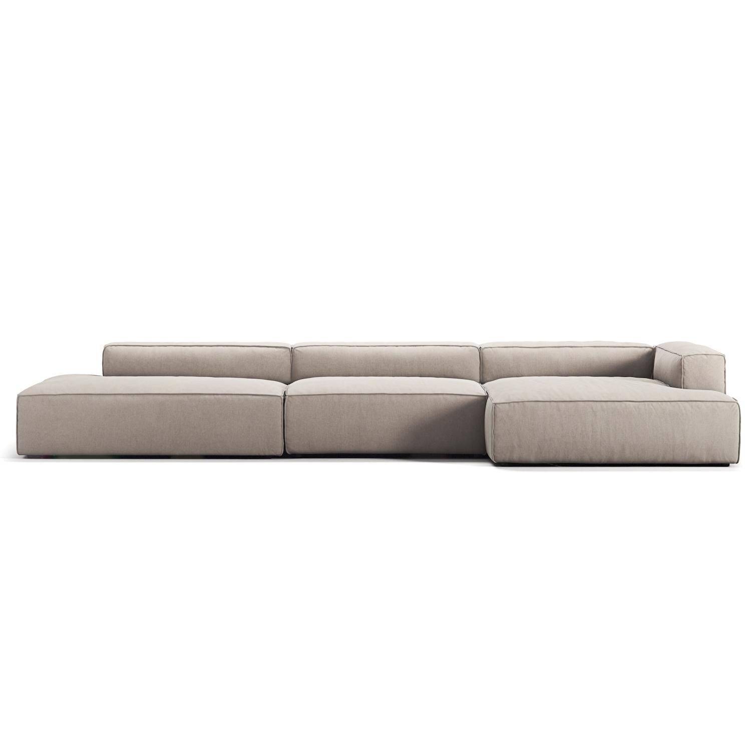 Grand 5-sitssoffa Öppen Ände Vänster Sandskal/ Beige