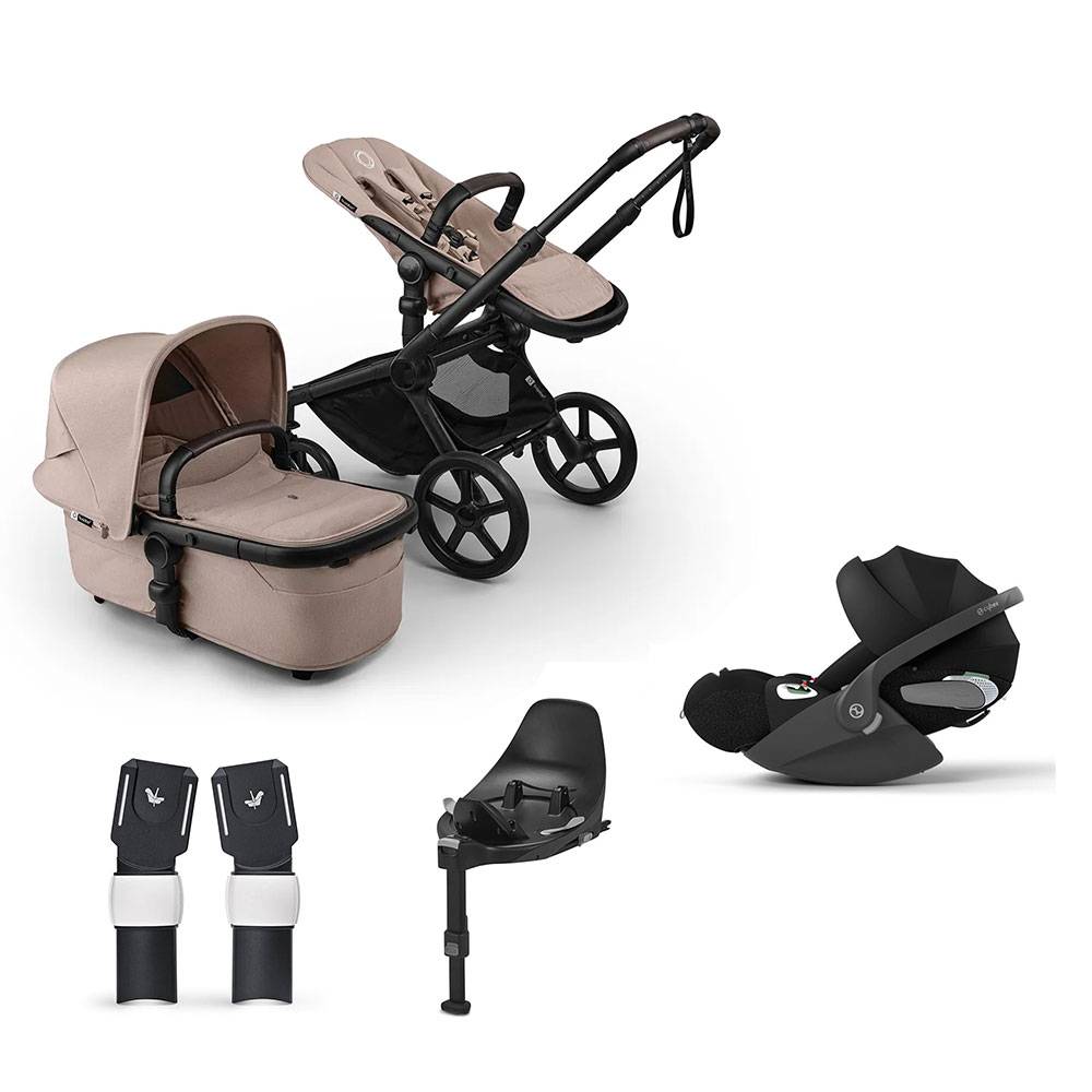 Bugaboo Fox 5 Renew + Cybex Cloud T barnvagnspaket - Svart.