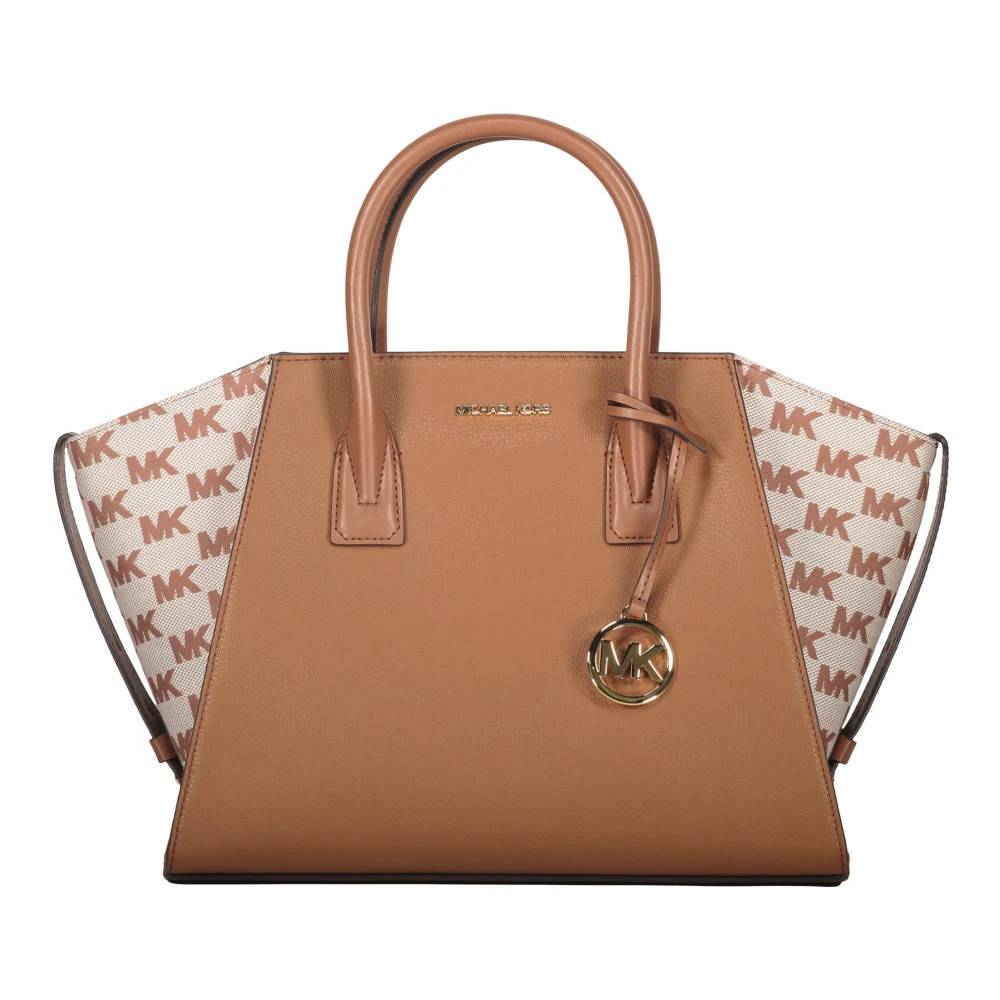 Michael Kors Elegant Læder og Stof Taske - Tasker - Dame - Brun - ONE SIZE - Læder