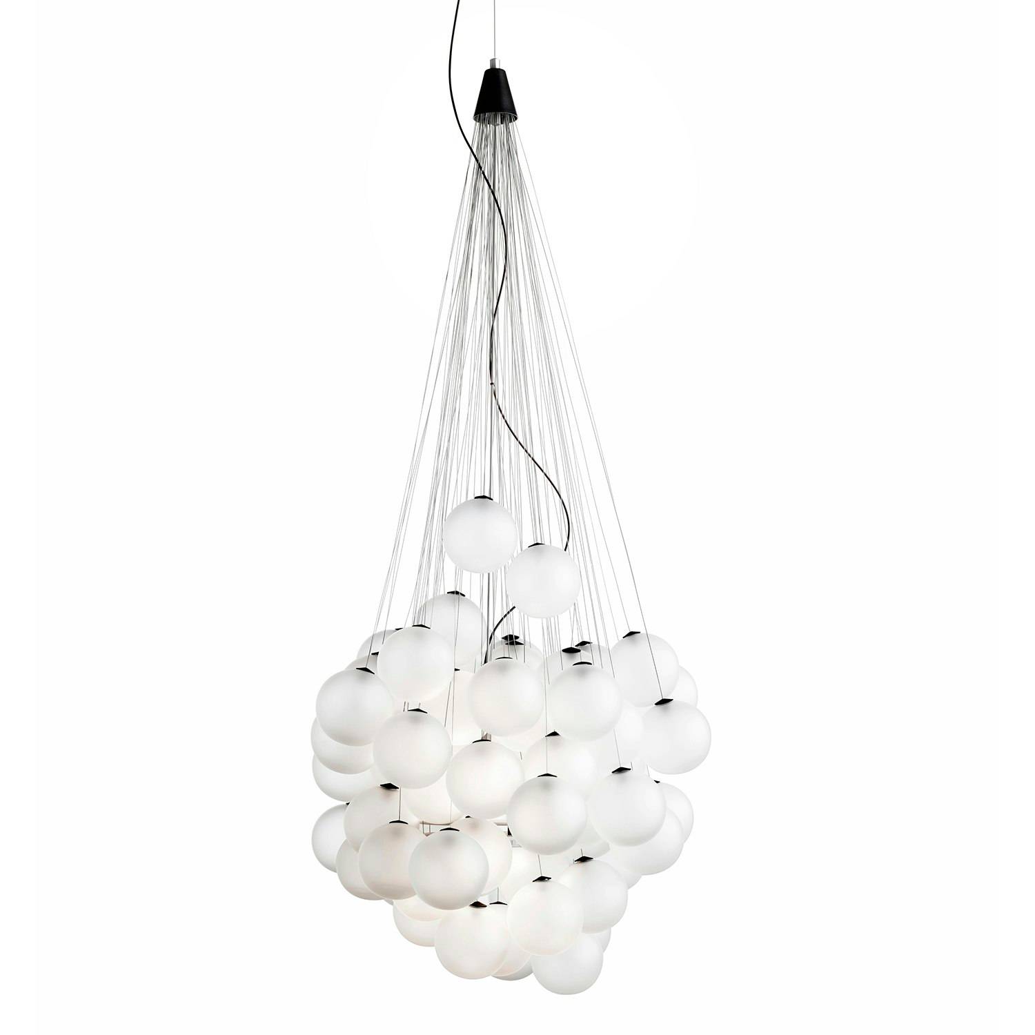 Luceplan Stochastic Suspension 48 Aluminum/opal White - Pendler Glas Hvid - 1D8704800002+1D870CW10000.