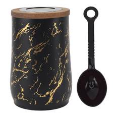 Airtight Coffee Canister 800ml Stainless Steel Coffee Bean Storage Container with Visible Lid and L(for 6.5-9kg)