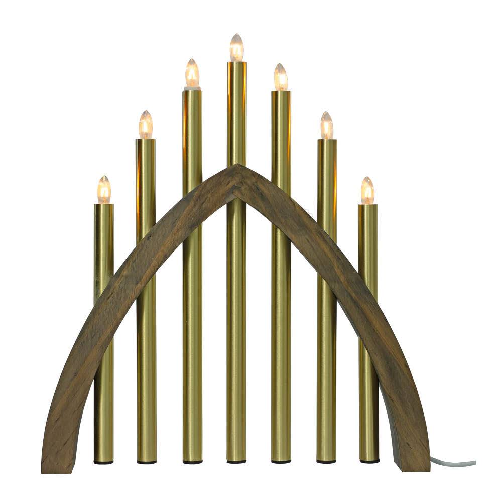 Aneta Lighting - Gotland adventsljusstake 45 cm gråbets/matt mässing