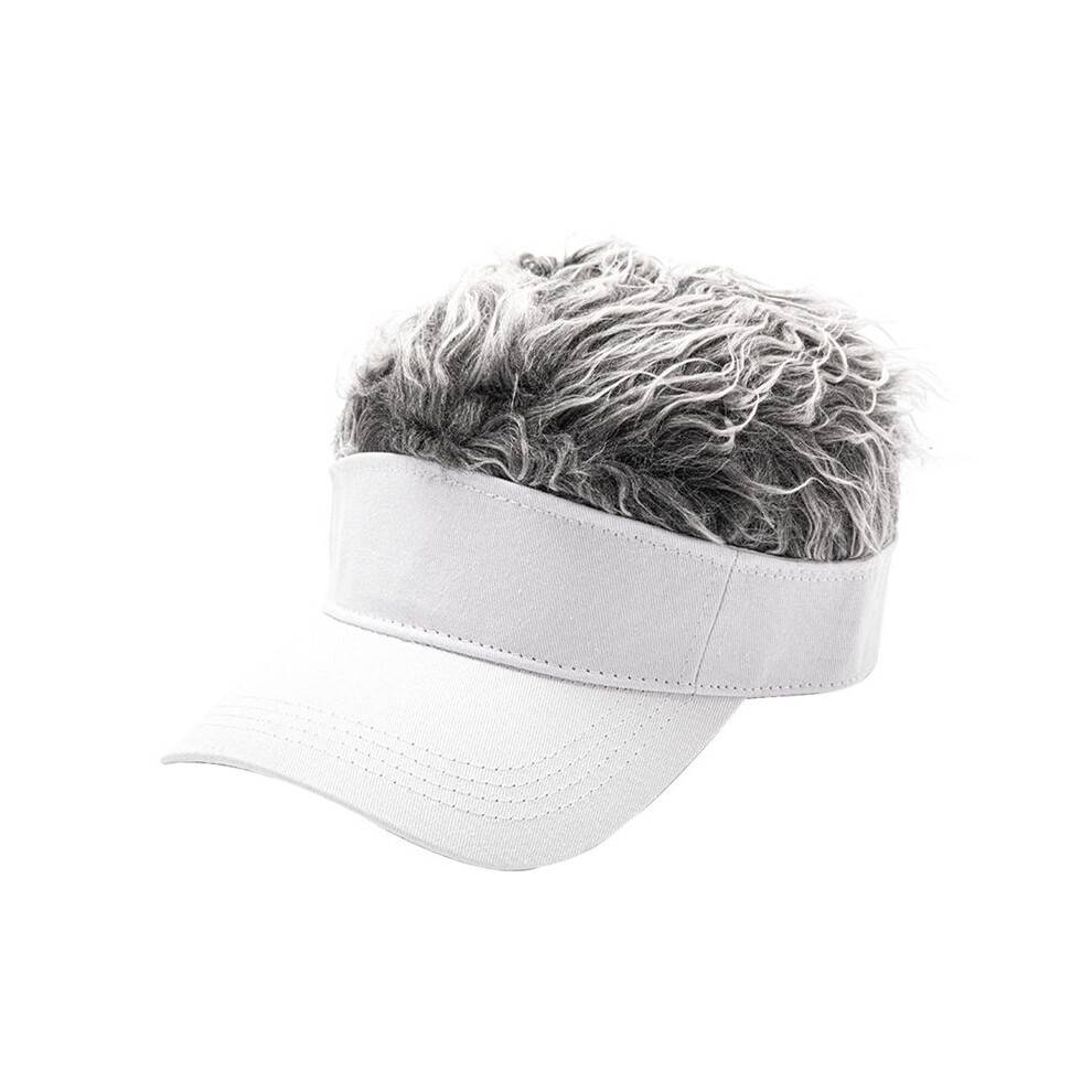 Unisex Mode Peruk Kepsar Kortfattade Solskydd Street Hip Hop Baseball Keps  Snapback Hattar Fake Hair Casquette Vit+Grå
