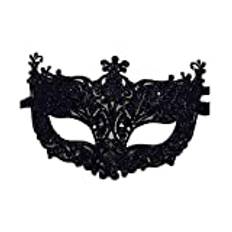 Brussels Bryssel08 dammode maskerad mask glänsande plast cosplay kostym ögonmask halv ansiktsmask för karneval tjusig mardi julfest bal halloween svart