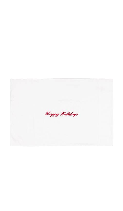 Abbode Happy Holidays Pillowcase in White.