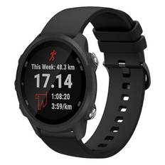 Til Garmin Forerunner 245 Music 20mm ensfarvet blødt silikone urbånd Black