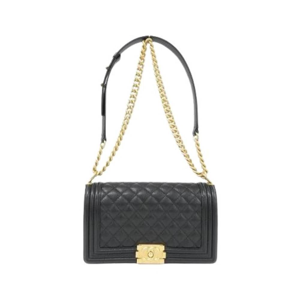 Chanel Vintage Pre-owned Boy Grained Calf Shoulder Bag - Vintage - Dame - Sort - ONE SIZE - Uld
