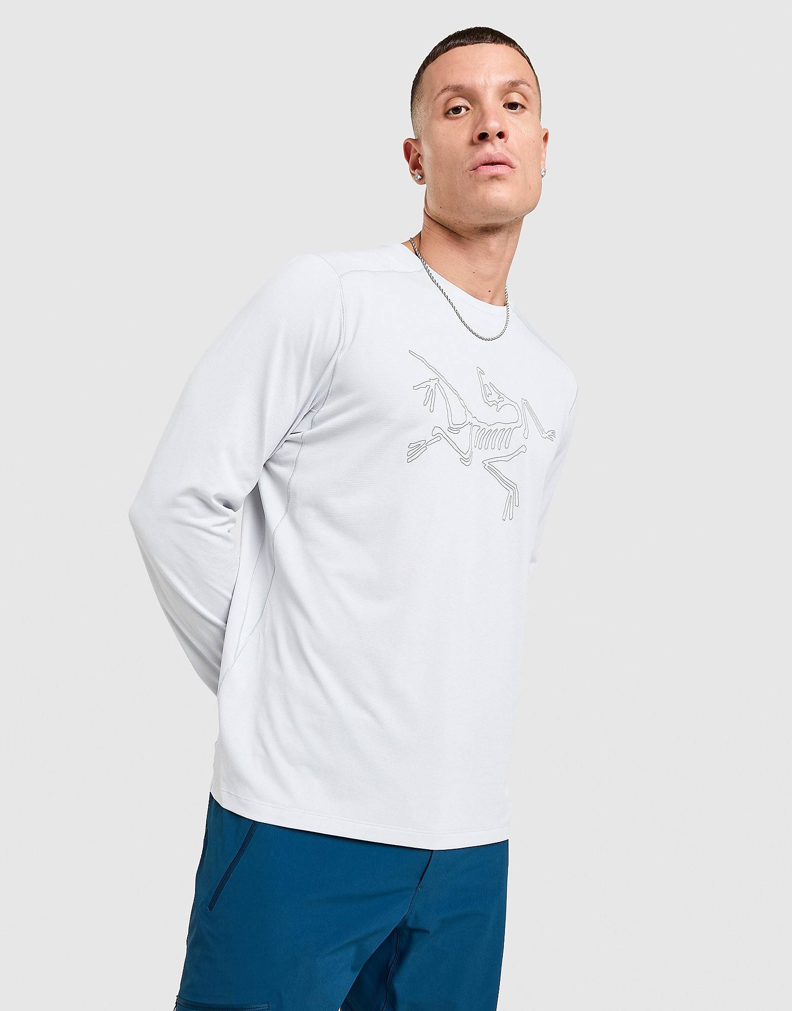 Arc'teryx Cormac Long Sleeve Logo T-Shirt, Hvid