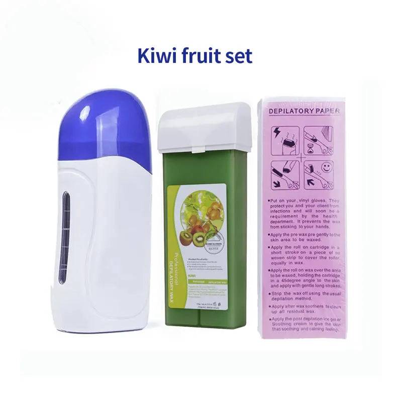 Portable Wax Depilatory Roller Machine Wax Heater Set Hair Removal Cream Waxing Warmer Roll on Wax Heater Roller Epilator - WHITE / AU Plug