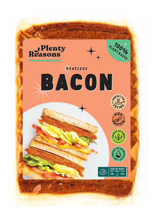 Vegansk Bacon skiver ca 12 stk - 100g (Kan ikke sendes)